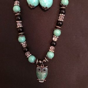 HAND MADE ONE OF A KIND NECKLACE W/ OWL PENDANT